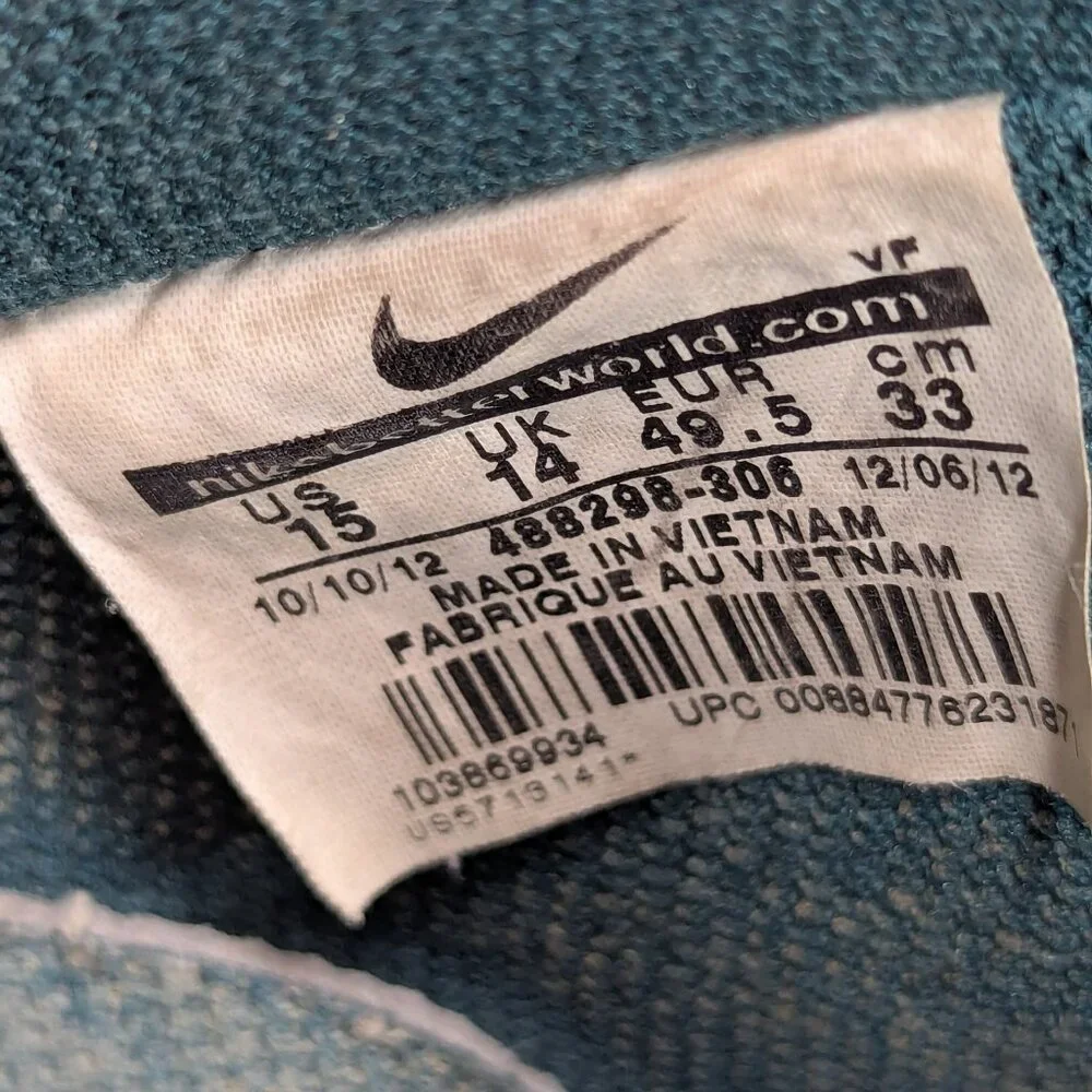 RARE SIZE 15 Nike Air Force 1 Snake Skin Men’s Sneakers Teal Color👟